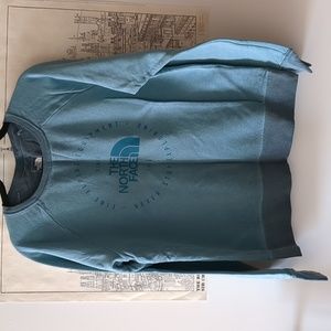 The North Face reverse shadow crew neck women's, blue/green